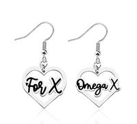 MYOSPARK K-pop Omega X Gift Omega X For X Heart Earrings Korean Group Fans Gift K-pop Omega X Merchandise K-pop Music Lover Gift (UK X For X Earrings)