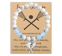 MYOSPARK Lacrosse Gifts Lacrosse Girl Bracelet Lacrosse Jewelry Lacrosse Team Gifts Lacrosse Blessing Gifts for Lacrosse Players (UK Lacrosse bead BR)