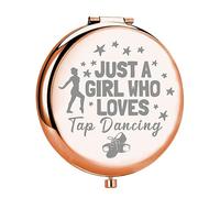 MYOSPARK Tap Dance Gift Tap Dance Makeup Mirror Tap Dance Girls Lover Gift Dance Lover Compact Makeup Mirror Dancer Gift (Tap Dance Mirror)