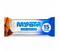 myota Prebiotic Fibre Bar, Peanut Butter Chocolate, 15 x 50g Bars | High Fibre Bars with 12-13g Plant-Based Prebiotic Fibre - Gluten-Free Peanut Butter and Chocolate Snacks