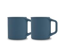 MYOTT Silicone Coffee Cup - Food Grade Silicone Camping Mug with Handle - Portable, Collapsible Coffee Mug - BPA Free, Dishwasher Safe and Microwave Safe 12- oz (Slate Blue, 2 Pack)