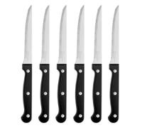 MYOTTPRO Steak Knife Set of 6, Stainless Steel Steak Knives with Sharp Serrated Edges and Non Slip Handle, Dishwasher Safe and Rust Resistant Sharp Knives Set