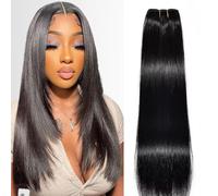 MYouan 12A Straight Human Hair 1 Bundle 16 Inch 100% Unprocessed Brazilian Virgin Straight Weave Single Bundle Human Hair 100grams