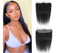 MYouan 13x4 Ear to Ear Lace Frontal Human Hair Straight Wave 150% Density HD Transparent Lace Frontal Closure Pre Plucked With Baby Hair 10A Frontals Human Hair 18inch