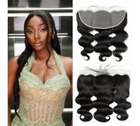 MYouan 13x6 Lace Frontal Human Hair Body Wave HD Transparent Lace Frontal Closure 13x6 Ear to Ear Frontals Pre Plucked 12 Inch