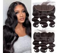 MYouan 13x6 Lace Frontal Human Hair Body Wave HD Transparent Lace Frontal Closure Human Hair 13x6 Pre Plucked with Natural Hairline Ear to Ear Frontals 20 Inch