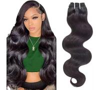 MYouan 15A Raw Human Hair Bundle 14 Inch Body Wave 1 Bundle Human Hair 100% Unprocessed Brazilian Virgin Hair Quick Weave Extension Natural Black 75Grams