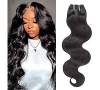 MYouan 20 Inch 15A Brazilian Raw Hair Bundle (Body Wave, 75g, 100% Unprocessed, Natural Black, Quick Weave Deals)