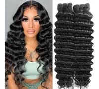 MYouan Curly Wave 2 Bundles Human Hair 18 inch 100% Unprocessed Deep Wave Human Hair 12A Remy Virgin Retain the Intact Cuticle 100gram(50g/each bundle)