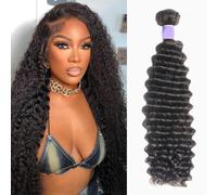 MYouan Deep Wave Human Hair Bundles 12A Brazilian Deep Curly 1 Bundle 20Inch 100% Unprocessed Raw Wet and Wavy Bundle Human Hair Natural Black