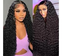 MYouan HD 13x6 Deep Curly Lace Front Wigs For Women 12A Brazilian Human Hair Wig 210% Density Transparent 13x6 Lace Frontal Wigs Pre Plucked With Baby Hair 22 Inch