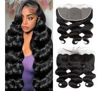 MYouan HD Frontal 13X6 Human Hair Body Wave HD Transparent Lace Frontal Closure Human Hair 13x6 Pre Plucked with Natural Hairline Ear to Ear Frontals 16 Inch