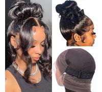 MYouan Hidden Strap Drawstring Wig 360 HD Lace Front Glueless Wigs Human Hair Pre Plucked 180% Density Glueless Body Wave Frontal 360 Full Lace Human Hair Wigs HD Lace Front Wigs 14 Inch