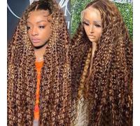 MYouan Highlight Pre Plucked Hd Lace Front Wig Human Hair 13x4 Ombre Blonde Wet and Wavy Lace Front Wigs Human Hair 180% Density 12A P4/27 Glueless Full Frontal Wigs 28 Inch
