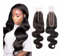 MYouan Middle Part 2x6 Transparent HD Lace Closure Body Wave Hair Closure Invisible Lace 10A Brazilian Virgin Remy Human Hair Frontal Closure 100% Human Hair Pre Plucked Natural Black 16 Inch