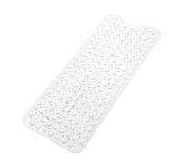 Myouhuo Non Slip Bath Mat for Tub, 100 x 40cm Extra Long Shower Mat Anti Mould, Machine Washable Bathroom Bathtub Mat with Suction Cups and Drain Holes, Soft on Feet, Clear