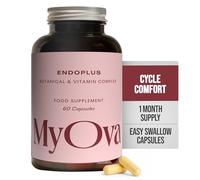 MyOva EndoPlus - Endometriosis Support Supplement for Women - Vitamin B6, Turmeric, Ginger Root, Green Tea, Rosemary, Peony Root, Reishi Mushroom and Resveratrol - 60 Vegan Capsules - UK Manufactured