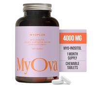 MyOva Myoplus, Myo-inositol PMOS/PCOS Supplement, with Vitamin B6, (30-Day) | 120 Chewable Inositol Tablets for PMOS Support with 4000mg Myo-Inositol, 200ug Folate and 100ug Chromium Daily Intake