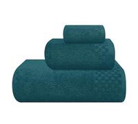 MyOwn Ultra Soft 3 Pack Cotton Towel Set Includes a Oversized Bath Towels 70 x 140 cm, a Hand Towels 40 x 60 cm and a Wash Bed 30 x 30 cm, Teal