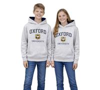 MyOxford Oxford University Kids Licensed Unisex Hooded Sweatshirt Grey - Medium - UK Size - Long Sleeve - Zipper Closure - Solid Grey - University Theme - Girls-Kids (1-2 Years)