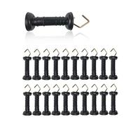 MYOYAY 20xElectric Fence Gate Handle Heavy Duty Insulated Spring Gate Handle with Spring Tension Limiter and Large Attached Hook Electric Fence Arch Hook Gate Handle for Electric Fence Pasture Gates