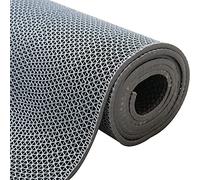 MYOYAY Drainage Non Slip Floor Mat 300 X 90cm 5.5mm Thick Commercial Waterproof Floor Mat S-Shaped Hollow Anti Slip Door Mat Grey Heavy Duty Rubber Mat for Bathroom, Hotels, kitchen