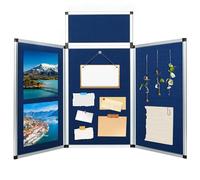 MYOYAY Trade Show Presentation Board Aluminium Ring Presentation Board 3+1 Panel Exhibition Presentation Board with Bag Single Sided 60 × 90 cm Trade Fair Presentation Board Triple Folded Display