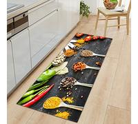 MYPALL Kitchen Rugs Mats Coloured Seasoning Non slip Washable Indoor mat, Polyester Kitchen Floor Mat Carpet for Kitchen/Bedroom Non-slip 60 x 120cm