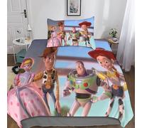 MYPALL Toy Story Duvet Cover Bedding Set 3D Printed 3 Piece Set with Pillowcase Zipper Closure Soft Microfiber Suitable for Kids Teens Adults Easy Care Single（135x200cm）