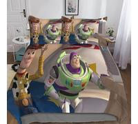 MYPALL Toy Story Duvet Cover Bedding Set 3D Printed 3 Piece Set with Pillowcase Zipper Closure Soft Microfiber Suitable for Kids Teens Adults Easy Care Double（200x200cm）