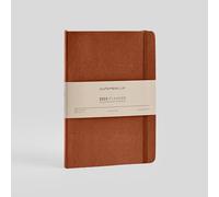 myPAPERCLIP 2025 Weekly Planner, Section Thread Bound, Hand Drawn Vegan Leather Back, A5 (148 x 210 mm, 5.83 x 8.27 in), Tan