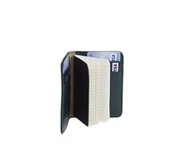 myPAPERCLIP Classic Edition Card Holder Mini Notebook Wallet | 9 Pockets Wallet | Pocket Size Made Of Italian Vegan Leather | Pocket Size, Ruled, 96 Pages, 285 GSM, Green, Pack of 1