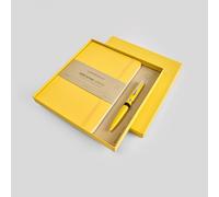 myPAPERCLIP Executive Series A5 Diary & Pen Gift Set | Includes Classic Ball Pen, Italian Leather Card Holder & Softcover Notebook | 192 Pages, 80 GSM | Ideal Corporate, Office & Personal Gift | Black