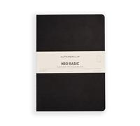 myPAPERCLIP NeoBasic B5 Plain Notebook | 160 Pages, 80 GSM, 250 GSM Soft Cover, B5 (6.93 x 9.84 in) | Black
