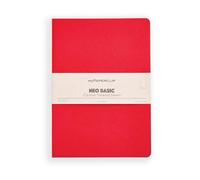 myPAPERCLIP NeoBasic B5 Plain Notebook | 160 Pages, 80 GSM, 250 GSM Soft Cover, B5 (6.93 x 9.84 in) | Red