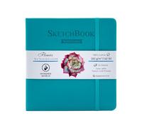 Mypaperworld Square Watercolour Sketchbook 300 g/m² 100% Cotton Watercolour Paper 16 x 16 cm Acid Free 24 Sheets 48 Pages Cold Pressed Turquoise