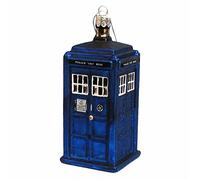 MyPartyShirt TARDIS Police Box Doctor Who GLASS Ornament