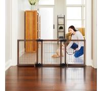 MYPET North States 31.5" Tall Extra Wide Freestanding Versa-Lock Pet Gate: Freestanding Design configures to Multiple Spaces. Fits 24.5”-72” Wide (31.5” Tall, Gray & Graphite)
