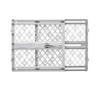 MYPET North States Paws Portable Pet Gate: 26-40" Wide. Pressure Mount. No tools needed. Made in USA. Dog Gate 23" Tall, Expandable, Durable Dog Gates for Doorways, Light Gray