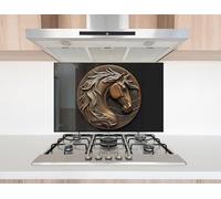 Myphotostation 101.5x51cm Horse Glass Splashback Tempered Glass Backsplash, Glass Backguards For Kitchen, Stove Wall Protector, Cutting Board, Cooker Wall Panel, Stove Back Cover
