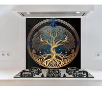 Myphotostation 101.5x51cm Life of Tree Glass Splashback Tempered Glass Backsplash, Glass Backguards Stove Wall Protector, Cutting Board, Cooker Wall Panel, Stove Back Cover