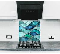 Myphotostation 101.5x51cm Ocean Breeze Wave Glass Splashback for stove Tempered Glass Backsplash, Glass Backguards For Kitchen Stove, Cutting Board, Cooker Wall Panel, Stove Back Cover