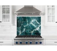 Myphotostation 120x48cm Green Marble Glass Splashback for stove Tempered Glass Backsplash, Glass Backguards For Kitchen, Stove Wall Protector, Cutting Board, Cooker Wall Panel, Stove Back Cover