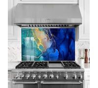 Myphotostation 122x61cm Abstract Marble Glass Splashback for stove Tempered Glass Backsplash, Glass Backguards For Kitchen, Stove Wall Protector, Cutting Board, Cooker Wall Panel, Stove Back Cover