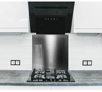 Myphotostation 127x85cm Brushed Steel Glass Splashback for stove Tempered Glass Backsplash, Glass Backguards For Stove Wall Protector, Cutting Board, Cooker Wall Panel, Stove Back Cover
