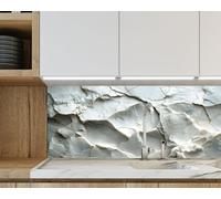 Myphotostation 127x85cm Cracked Stone White Glass Splashback for stove Tempered Glass Backsplash, Glass Backguards For Kitchen, Stove Wall Protector, Cutting Board, Cooker Wall Panel, Stove Back Cover