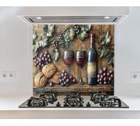 Myphotostation 127x85cm Wine & Harvest Still Life Glass Splashback for stove Tempered Glass Backsplash, Glass Backguards For Kitchen, Stove Wall Protector, Cooker Wall Panel, Stove Back Cover