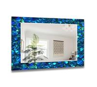Myphotostation 50cm diameter(Round) Ocean Bubble Glass Round Wall Mirror, Bathroom mirror, Bedroom Mirror, Tempered Glass Framed - Bold Blue Decorative Frame