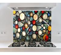 Myphotostation 50x35cm Abstract Multicolor Glass Splashback for stove Tempered Glass Backsplash, Glass Backguards For Kitchen, Stove Wall Protector, Cutting Board, Cooker Wall Panel