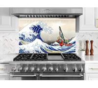 Myphotostation 50x35cm Cool Glass Splashback for stove Tempered Glass Backsplash, Glass Backguards For Kitchen, Stove Wall Protector, Cutting Board, Cooker Wall Panel, Stove Back Cover